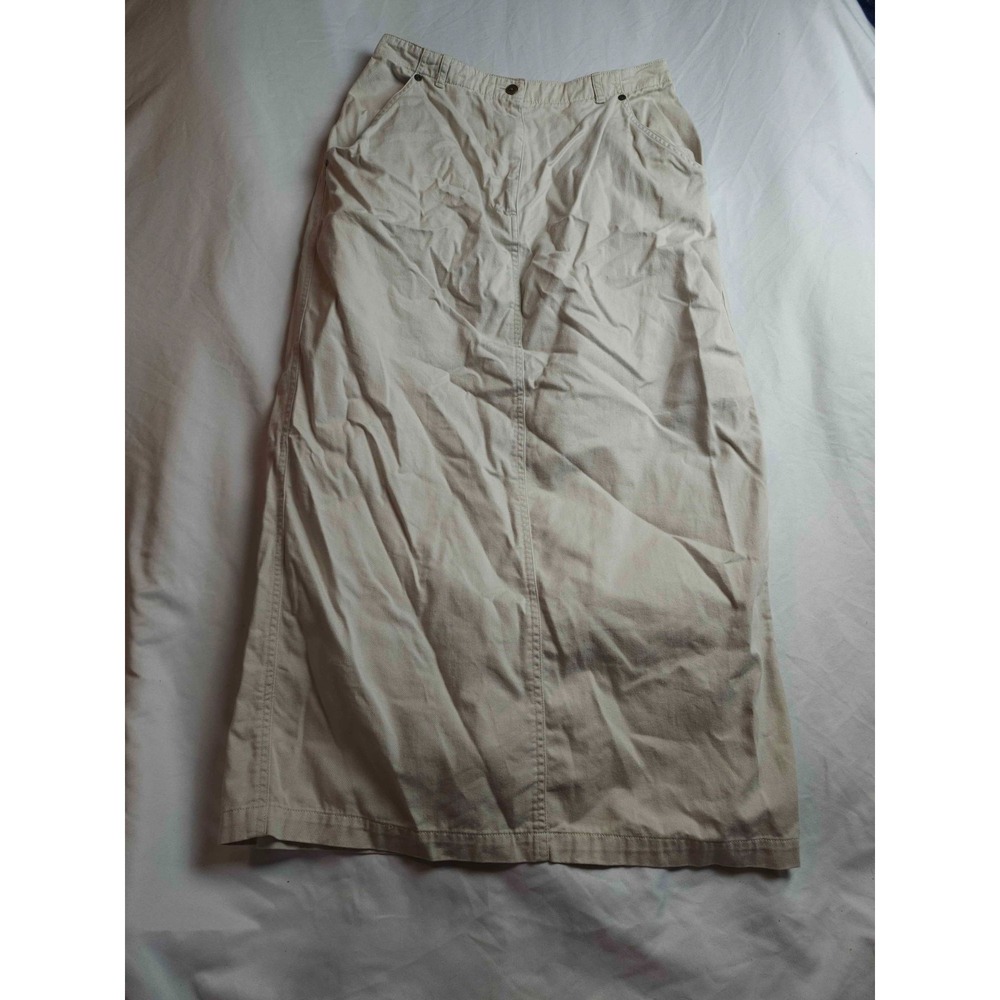 Vtg 80s 90s Susan Bristol Maxi Skirt 10 Beige Granola Girl Coastal Prep Gorpcore